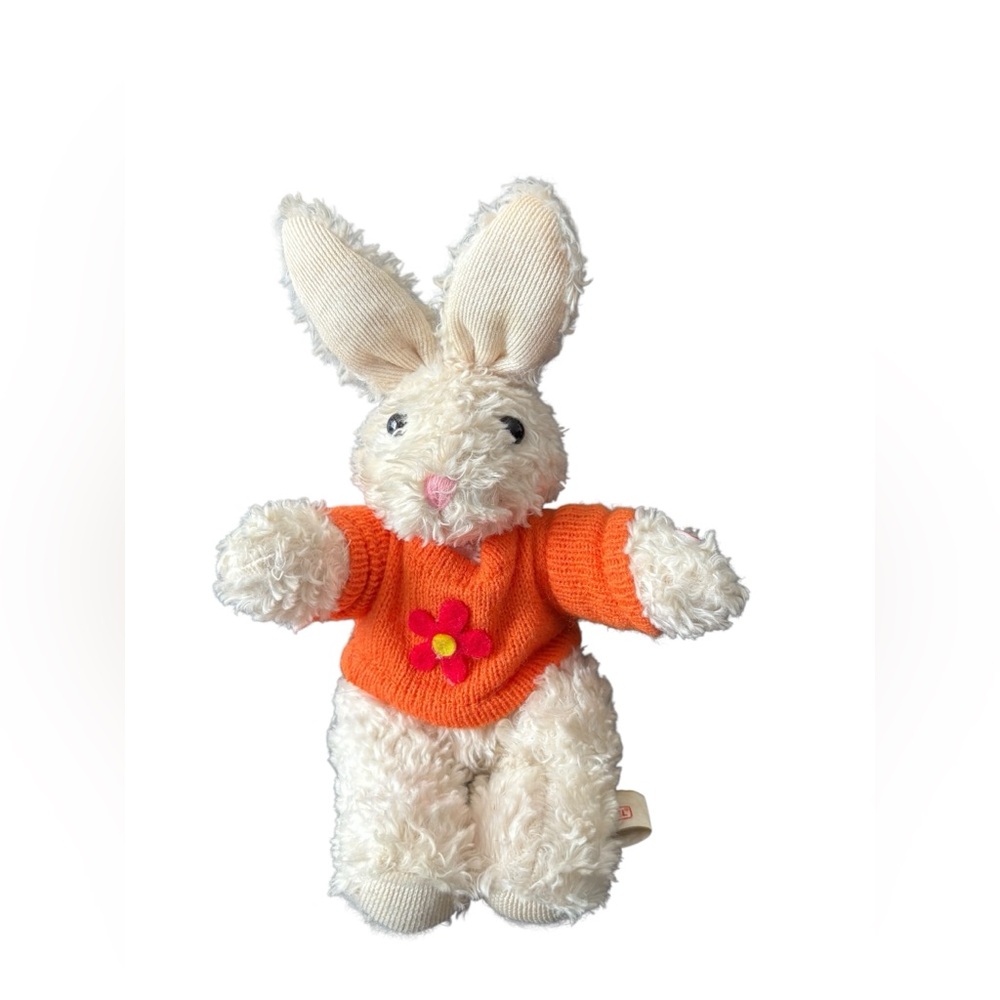 Windel Plush Bunny Rabbit 7.5" Germany Orange Sweater Flower